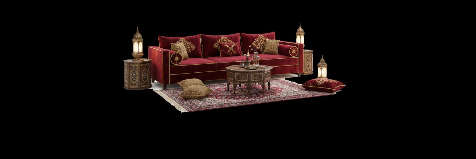 مجالس عربية فاخرة بتصميم تراثي أنيق وفرش عربي للمناسبات والضيافة